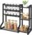 HOOBRO 4-Tier Spice Rack, Seasoning Organizer, Stackable Spice Rack Organizer, Spice Jar Storage Organizer, for Kitchen, Cupboard, Countertop, Black BK48TL01