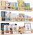 birola Nursery Book Shelves for Kids Rooms – 32 Inches Floating Wall Bookshelves Set of 3, Space-Saving Nursery Shelves with Beads Design for Kids Room, Bedroom and Study Room(Natural)