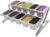 Expandable Stainless Steel Spice Rack Organizer with 10 (1.59 Qt) Lidded Pans, Adjustable 14-25.6 Inch 2-Tier Shelf for Kitchen Counter, Cabinet & Commercial Use