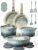CAROTE 20Pcs Titanium Cookware Set, Pots and Pans Set Non Stick, Kitchen Cooking Set with Detachable Handle, Non Toxic Induction Cookware, Dishwasher/Oven Safe