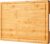 Bamboo Cutting Board for Kitchen, 18″ Large Wood Charcuterie Cheese Board, Wooden Chopping Block with Side Handles and Juice Grooves