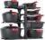 MUDEELA 8-Tier Pots and Pans Organizer under Cabinet, 15.83″ Height Heavy Duty Pot Pan Organizer Kitchen Cabinet Organization and Storage, Adjustable Pot Rack for Frying Pan, Cast Iron Skillet, Black