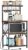 Furologee Kitchen Bakers Rack with Power Outlet, Microwave Oven Stand with Storage 4 Tiers, Coffee Bar Table with 6 S Hooks, Kitchen Storage Shelf Rack for Spices, Pots, Rustic Brown