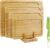 Bamboo Cutting Board Set of 4, Chopping Boards with Food Icons for Kitchen, Charcuterie Board for Meat, Vegetables, Fruits, Cheese