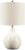 Signature Design by Ashley Rainermen Casual Ceramic Table Lamp, Transparent White Glaze Finish, Drum Hardback Fabric Shade, 11″ W x 11″ D x 21″ H, Off White