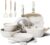 Bazova 19 Pcs Pots and Pans Set Non Stick Ceramic Cookware Set with Removable Handles, Non Toxic Induction Kitchen Cookware Sets RV Cookware,Dishwasher/Oven Safe PFAS/PTFE/PFOA Free Cream White