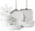 SENSARTE 17 Piece Pots and Pans Set, Nonstick Detachable Handle Cookware Set, Induction Kitchen Cookware Set with Removable Handle, Healthy Non Stick for RV, Dishwasher ＆ Oven Safe, PFOA Free (White)