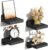 SRIWATANA Small Floating Shelves Wall Mounted, Wood Shelf for Decoration and Storage Set of 4, Mini Display Shelf for Bedroom, Bathroom, Kitchen, Office (Black, 4 inch)