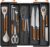 Lifewit Utensil Organizer for Kitchen Drawers, Expandable Cooking Utensil Tray, Adjustable Cutlery Silverware Flatware Holder, Plastic Spatula Tools Storage Divider, 13-22 x 15″, Black