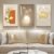 Framed Modern Luxury Gold Wall Art, Set of 3 Piece Contemporary Paintings Artwork for Walls, Golden Prints Pictures with Gold Frame, Wall Decor for Living Room, Hallway, Bedroom, Office 16×24 Inch