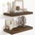 Fun Memories Floating Shelves 24 Inch Long, 9.3 Inch Deep Floating Shelf for Lving Room, Bedoom, Kitchen, Deep Wall Shelves for Bathroom, 2 Pack Storage Display Shelf for Books, Decors, Rustic Brown