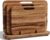 SMIRLY Wooden Cutting Boards for Kitchen, Double-Sided Cutting Board with Handle, Heavy Duty Solid Acacia Wood Cutting Board Set with Stand, 3 Pcs Cutting Boards Non Toxic for Meat Vegetable Fruit