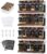 4-Tier Wall Mount Spice Rack Organizer with 24 Glass Jars, 216 Labels & Funnel – Screw/Adhesive Mount, Black Metal & Wood Spice Storage for Kitchen Pantry Cabinet, 11.6”W x 2.4”D x 3.2”H