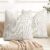 YCOLL Farmhouse Pillow Covers 18×18, Modern Accent Square Throw Pillow Covers Set of 2, Gray and Beige Striped Patchwork Linen Decorative Pillows Cushion Covers for Couch Chair Bedroom Home Decor