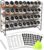 SWOMMOLY Spice Rack Organizer with 36 Empty Square Spice Jars, 396 Spice Labels with Chalk Marker and Funnel Complete Set, for Countertop, Cabinet or Wall Mount, Black