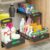 YASONIC 2 Pack Under Sink Organizer, 2 Tier Height Adjustable Kitchen Cabinet Organizer, Pull Out Metal Cabinet Shelf Organizer, Under the Sink Organizers and Storage for Kitchen & Bathroom, Black