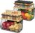 Magnetic Shelf for Fridge with Lid: 2 Pack Fruit Potato and Onion Storage Bin – Magnetic Spice Rack for Refrigerator & Kitchen Counter – Pantry Organizers and Storage