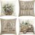 AVOIN colorlife Bless Our Home Farmhouse Eucalyptus Leaves Throw Pillow Covers, 18 x 18 Inch Truck Home Sweet Home Cushion Case Decorations Set of 4