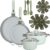 GoodCook Ceramic Cookware Set 14-Piece with Removable Handles, Nonstick Pots & Pans, Induction & Oven Safe, Sage Green