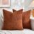 Fancy Homi 2 Packs Rust Boho Decorative Throw Pillow Covers 18×18 Inch for Couch Bed Sofa, Farmhouse Fall Home Decor, Soft Corss Corduroy Patchwork Textured Terracotta Accent Cushion Case 45×45 cm
