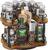 Lazy Susan Organizer Spice Rack – Spice Organization for Cabinet Height Adjustable Rotating Lazy Turntable, Pantry Kitchen Wood Revolving Seasoning Organizer (Vintage, 12 Inch)