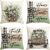 AVOIN colorlife Home Sweet Home Farmhouse Eucalyptus Leaves Throw Pillow Covers, 18 x 18 Inch Truck Stripes Buffalo Plaid Cushion Case Decorations Set of 4