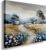 Rustic Farmhouse Canvas Wall Art Country Landscape with Daisies Painting, French Countryside Barn Print, Nature Mountain Scenery Wall Decor for Living Room, Bedroom, Bathroom Office (12”x16”)