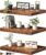 QEEIG 10″ Deep Floating Shelves for Wall – 10 x 16 inch Book Shelf Bathroom Bedroom Kitchen Living Room Hanging Bookshelf Farmhouse Set of 3, Rustic Brown (025-40BN3)
