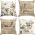 AVOIN colorlife Chinoiserie Poppy Flowers Chickadee Spring Home Sweet Home Throw Pillow Covers, 18 x 18 Inch Fall Autumn Family is Everything Decorations for Sofa Couch Set of 4