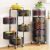 SNTD Fruit and Vegetable Basket Bowls for Kitchen with Metal Top Lid, 5 Tier Rotating Storage Rack Cart for Potato Onion Bread Banana, Wire Basket Organizer on Wheels, Large, Black