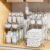 Delamu 2-Tier Under Sink Organizers and Storage, Multi-Purpose Stackable Bathroom Cabinet organizers, Pull Out Kitchen Pantry Organization and Storage with Dividers(2 Pack, Clear)