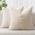 MIULEE Pack of 2 Corduroy Decorative Throw Pillow Covers 18×18 Inch Soft Boho Striped Pillow Covers Modern Farmhouse Home Decor for Sofa Living Room Couch Bed Cream White
