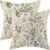 AEIOAE Spring Pillow Covers 18×18 Inch Set of 2,Sage Green Wild Flower Plant Throw Pillows Case,Seasonal Floral Outdoor Decorative Square Linen Farmhouse Decor Cushion Covers for Home Sofa Bed Couch