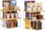 Ekisemio Kitchen Cabinet Organizer, Bamboo Spice Rack Organizer for Cabinet, Stackable & Expandable Counter Shelves, Set of 4, White and Natural
