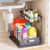 VUSIGN Under Kitchen Sink Organizer 2 Tier, Pull Out Under Sink Organizers and Storage, Bathroom Cabinet Kitchen Organization Storage Shelf, 1 Pack Black