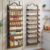 8-Tier Pantry Door Organizer, Over the Door Pantry Organizer with Wooden Adjustable Baskets, 2 IN 1 Spice Rack Wall Mount or Door Organizer, Door Spice Rack for Pantry（72.6×17.1×5.1in,Black)