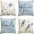 AVOIN colorlife Spring Saying Flowers Butterfly Bird Throw Pillow Covers, 18 x 18 Inch Home Sweet Home Blue Cushion Case for Sofa Couch Set of 4