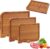 3-PCS Wood Cutting Board Set with Innovative Stand – Durable Double Sided Bamboo Cutting Board with Juice Groove & Handle for Meal Prep, Meat Charcuterie Serving, Eco-Friendly Healthy Kitchen Gift