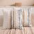 Boho Chenille Tufted Couch Throw Pillow Covers 18×18 Inch Set of 2 Farmhouse Striped Decorative Pillow Covers Accent Neutral Pillowcase Caramel Brown Blue Cushion Cover for Livingroom Sofa Bed