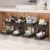 4 Pack Under Sink Organizer, Bathroom Organizers and Storage, 2 Tier Multi-Use Pull Out Cabinet Organizer with Hang Hooks and Cups (Black, 4 Pack)
