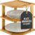 Plate Organizer for Cabinet – 3 Tier Bamboo Corner Shelf Cabinet Organizer for Plates, Bowls, Mugs and Pantry Storage, Space Saving Countertop and Cabinet Corner Shelf, 10 x 10 x 9.5 Inch, Bambusi
