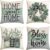 AVOIN colorlife Fall Sweet Home Eucalyptus Lamb Ear Wreath Throw Pillow Covers, 18 x 18 Inch Bless Our Home Buffalo Plaid Cushion Case for Sofa Couch Set of 4