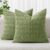 MIULEE Pack of 2 Spring Corduroy Decorative Throw Pillow Covers 18×18 Inch Soft Boho Striped Pillow Covers Modern Farmhouse Home Decor for Summer Sofa Living Room Couch Bed Sage Green