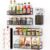 DTUQYX Spice Rack Wall Mounted 6 Pack: 100% Metal & Strong Adhesive Spice Organization for Kitchen Cabinet/Pantry Door, No Drill Hanging Seasoning Organizer with Paper Towel Holder, Utensil Caddy