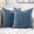 Jepeak 24×24 Inch Decorative Chenille Throw Pillow Covers, Pack of 2 Cozy Concise Pillow Cases Soft Farmhouse Modern Square Cushion Covers for Sofa Couch Bed Living Room Home Decor, Steelblue
