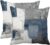 Emvency Set of 2 Throw Pillow Covers Modern Abstract Painting Blue White and Gray Decorative Sofa Pillow Cases Home Decor Standard Square 18×18 Inches Pillowcases