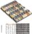 SpaceAid Spice Drawer Organizer with 28 Spice Jars, 386 Spice Labels, 4 Tier Seasoning Rack Tray Insert for Kitchen Drawers, 13″ Wide x 17.5″ Deep