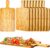 Nuenen 10 Pcs Wood Cutting Board with Handle 15.7 x 7.8 Inch Bamboo Wooden Serving Kitchen Chopping Boards for Pizza, Bread, Cheese, Charcuterie, Fruit, Vegetables(Bamboo)