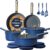 CAROTE Ceramic Cookwar Set, Pots and Pan Set Non Stick 16 Piece, Cookware Set Kitchen Cooking Set Non Toxic, PFAS PTFE Free, Blue