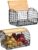 2 Set Stackable Wire Basket with Openable Top, Kitchen Counter, Pantry Organizer and Storage Produce Onion Potato Fruits Vegs Bread Food Snack Spice Organizing Bin for Cabinet Shelf Countertop Floor